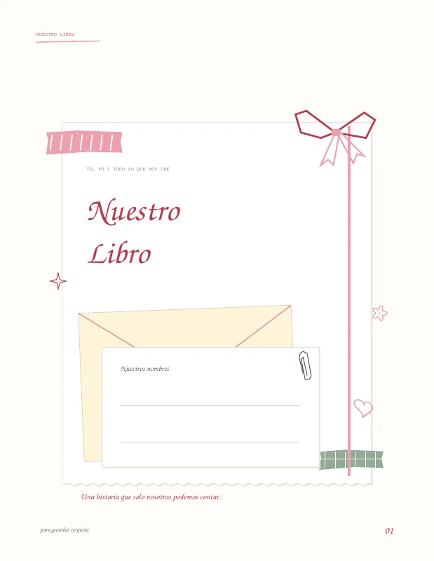 Portada del kit con espacio para escribir los dos nombres